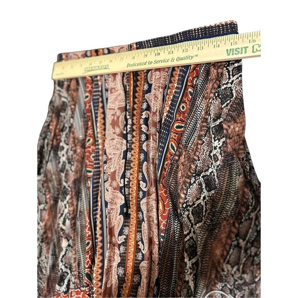 Floerns Women's Size XL Boho Elastic Waist Scarf Print Pleated Midi Skirt - Picture 4 of 9